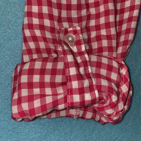 JONES NEW YORK tie front button up long roll up tab sleeve gingham NEW size L - Picture 5 of 12
